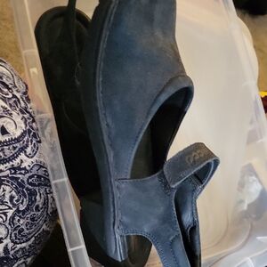 Ecco Black Wedge Shoes with Modern Cutout Design